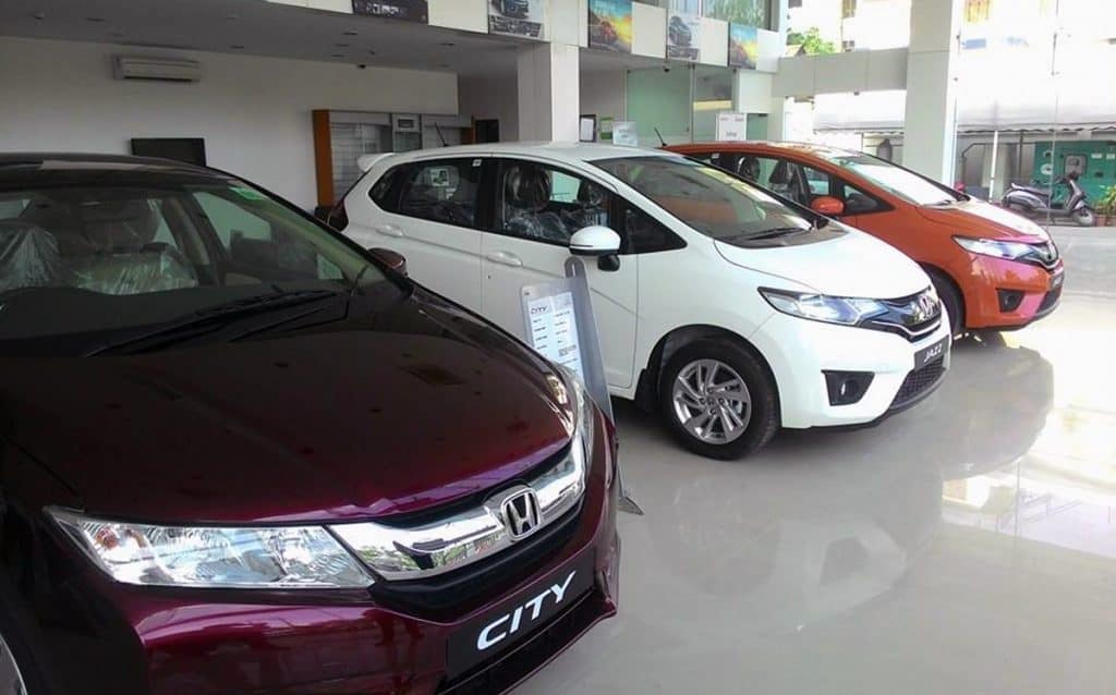 Vehicles on display at Paramount Honda, Maligaon, Guwahati