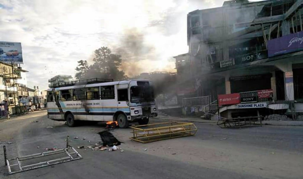 APST bus on fire during Chakma Hajong citizenship issue protests – The News Mill