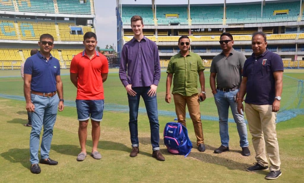 Rajasthan Royals inspecting Barsapara cricket stadium in Guwahati for IPL matches with Riyan Parag