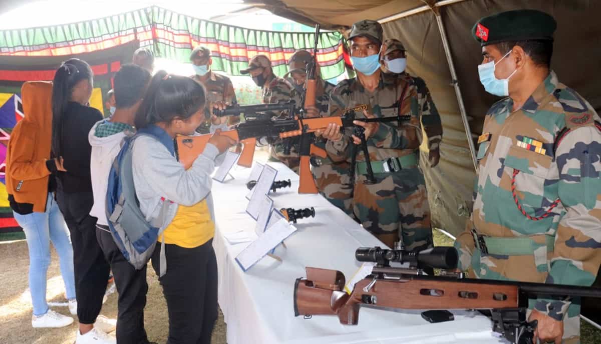 34 Assam Rifles, Aina Battalion organizes weapon display for students
