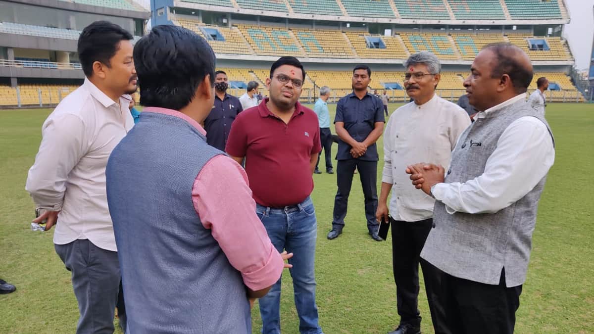 BCCI secretary Jay Shah visits ACA office at Barsapara cricket stadium