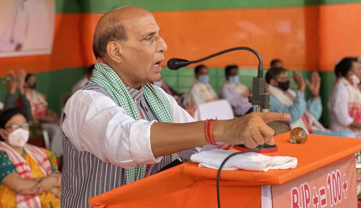 BJP leader and Union minister Rajnath Singh in Assam