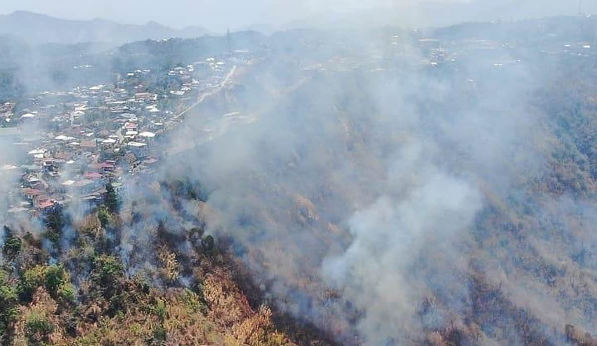Major forest fire engulfs Lunglei in Mizoram, govt seeks IAF’s help