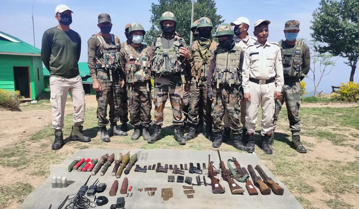 Security forces recover huge cache of arms, ammunition from India-Myanmar border