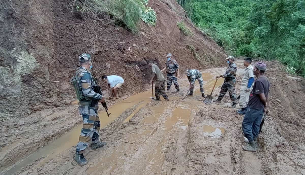 Assam Rifles assists in clearing major landslide at Nagaland's Kiphire
