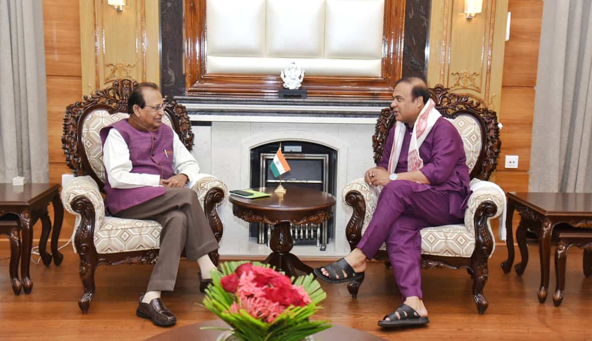 CM Sarma meets governor, briefs him of digitization of office files