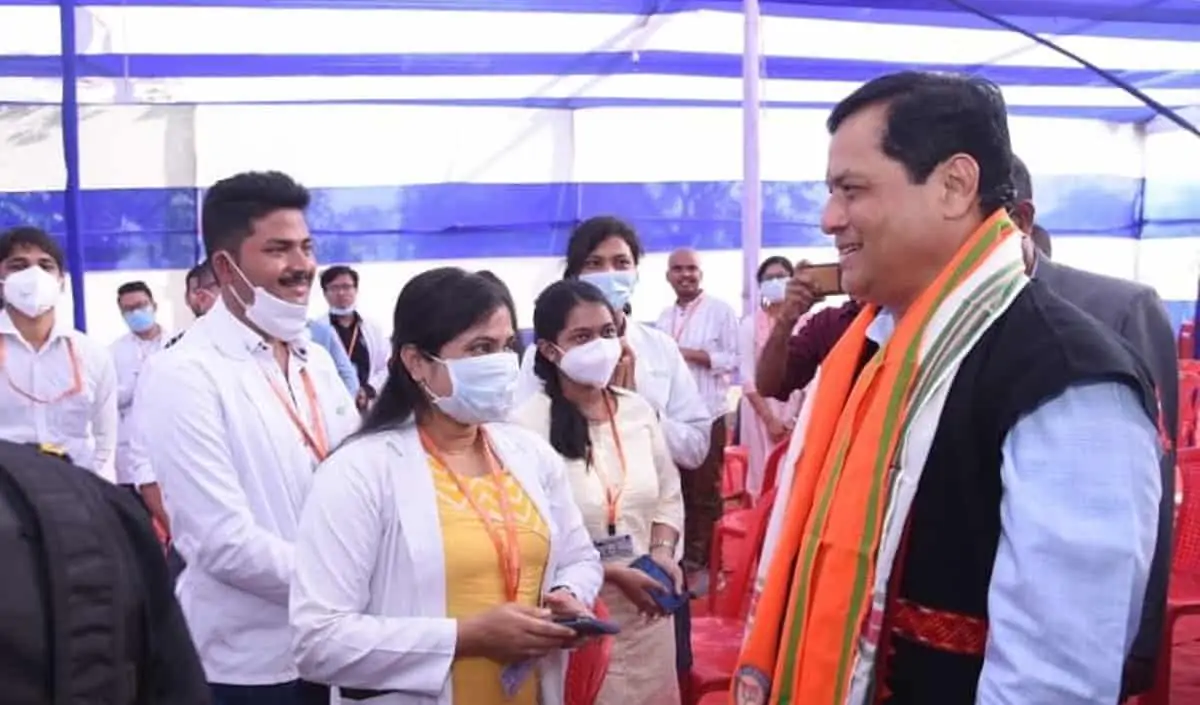 Union minister Sarbananda Sonowal in Pasighat