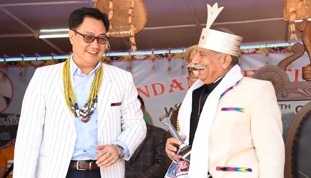 File photo of Arunachal governor BD Mishra with Union minister Kiren Rijiju