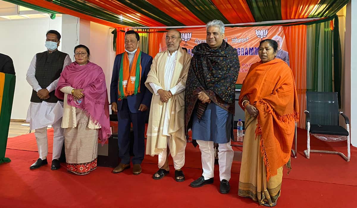 Sitting Congress MLA Chaltonlien Amo joins BJP in Manipur