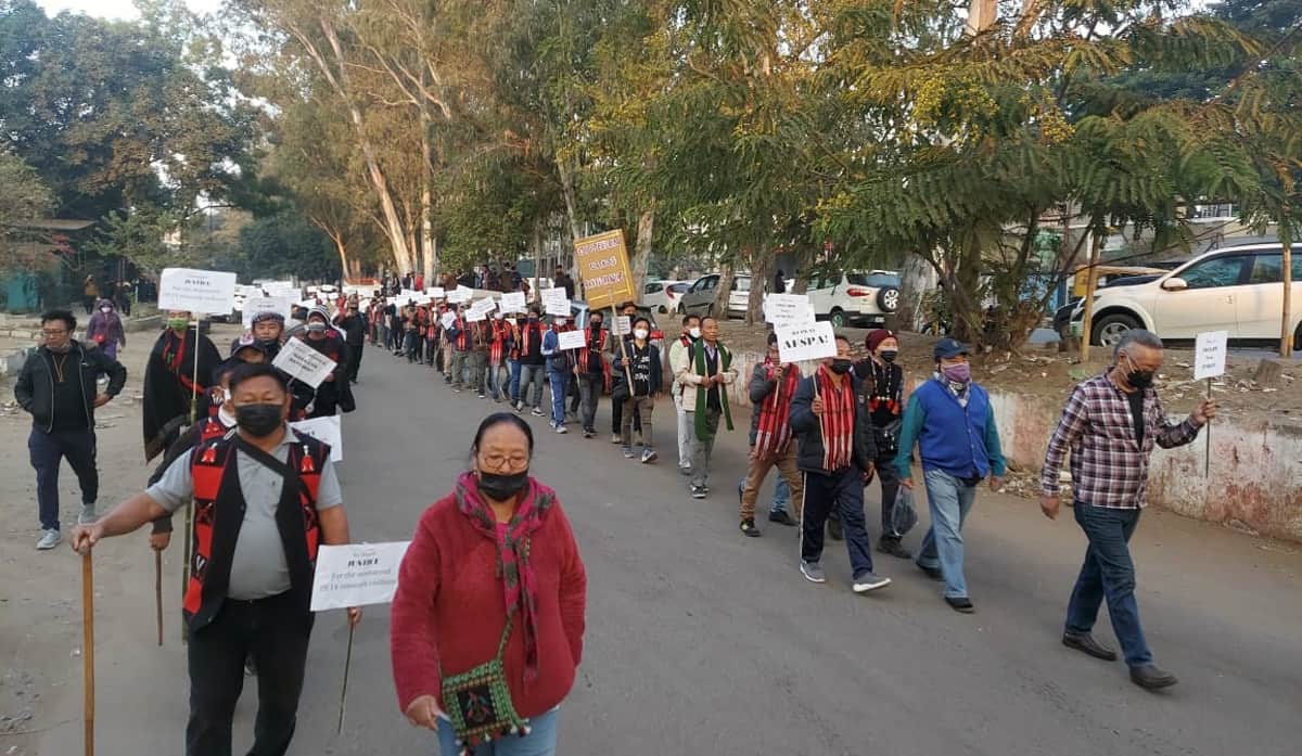 Hundreds take part in 74km Dimapur-Kohima walk protesting AFSPA in Nagaland