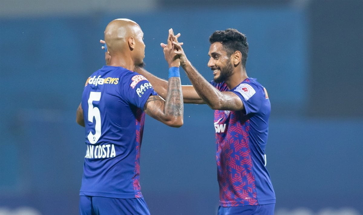 Bengaluru FC players celebrate after final whistle