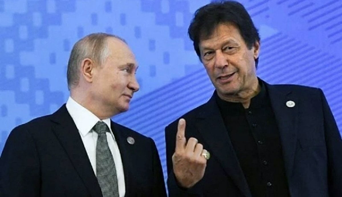 Pakistan PM Imran Khan with Russian president Vladimir Putin