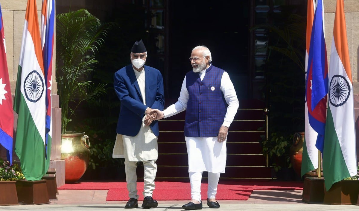PM Narendra Modi with Nepal PM Sher Bahadur Deuba