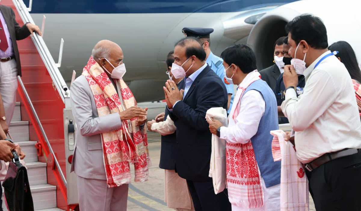 President Ram Nath Kovind arrives in Assam