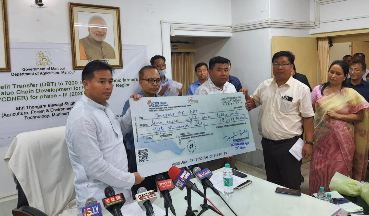 Rs 7.87 crore to be given to Manipur farmers by DBT