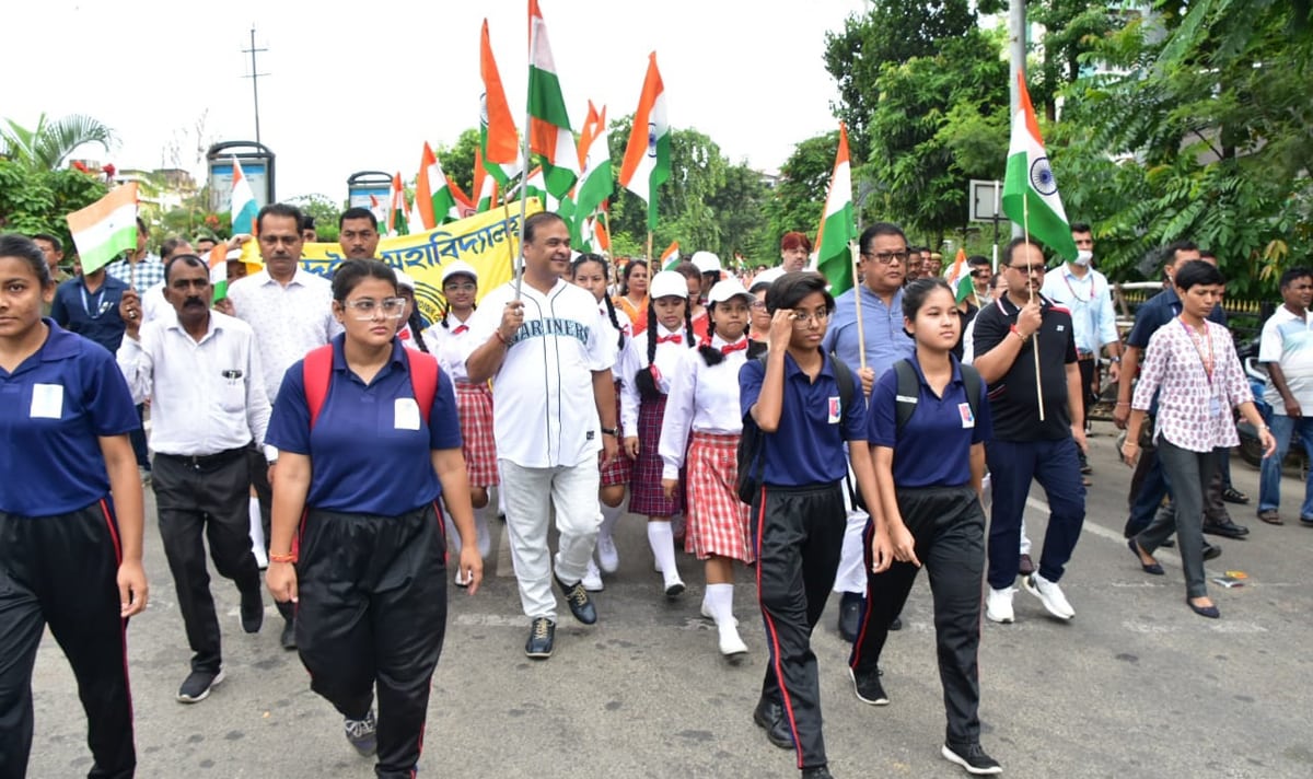 CM Sarma flags off cycle rally, takes part in Prabhat Pheri on the occasion of Azadi Ka Amrit Mahotsav
