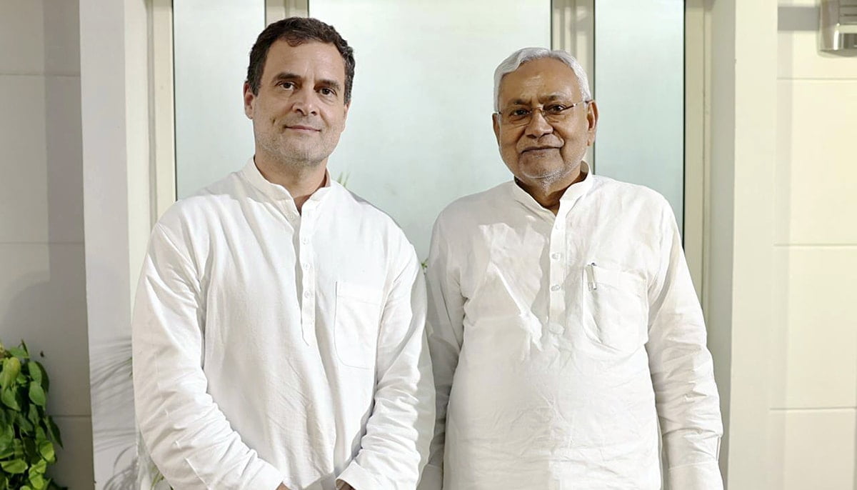 Bihar CM Nitish Kumar meets Congress MP Rahul Gandhi, in New Delhi