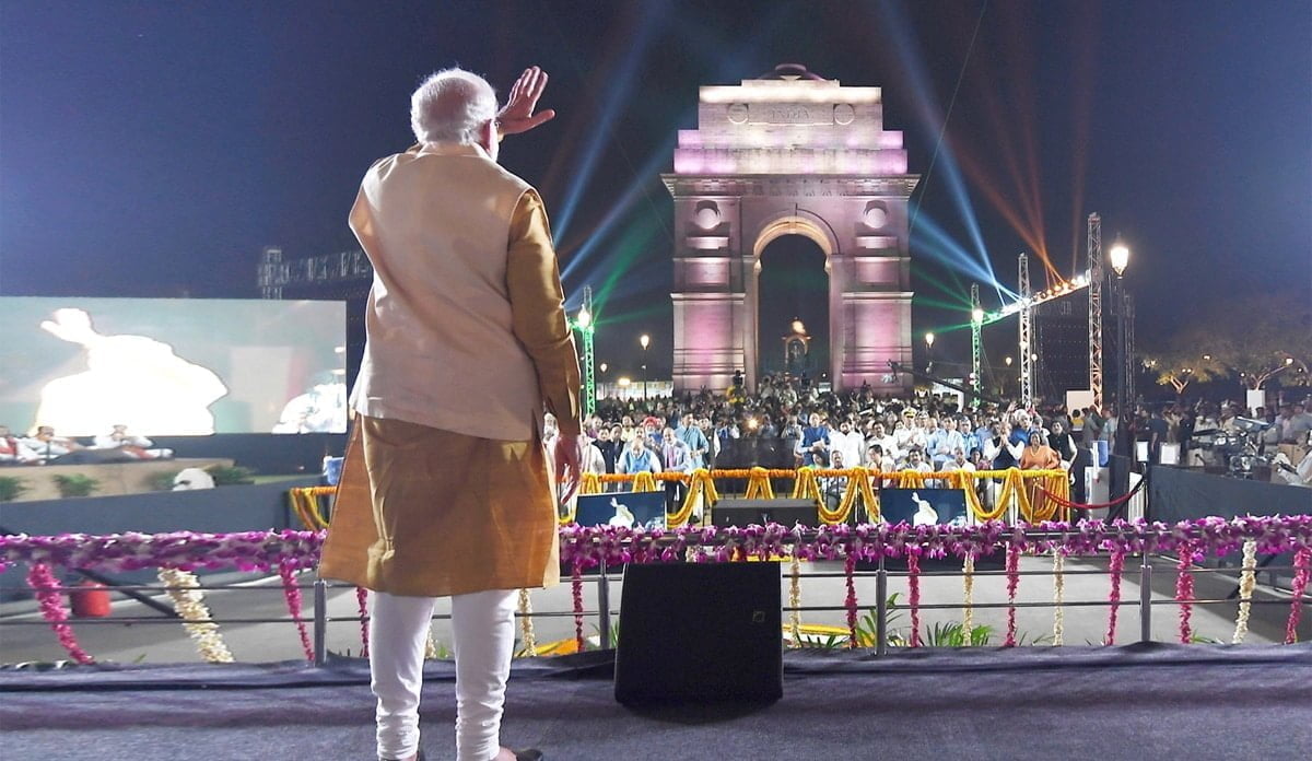 Prime minister Narendra Modi at the inauguration of ‘Kartavya Path’