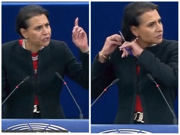 enough of the mumbling eu lawmaker cuts off her hair in support of iran protests jpg – The News Mill
