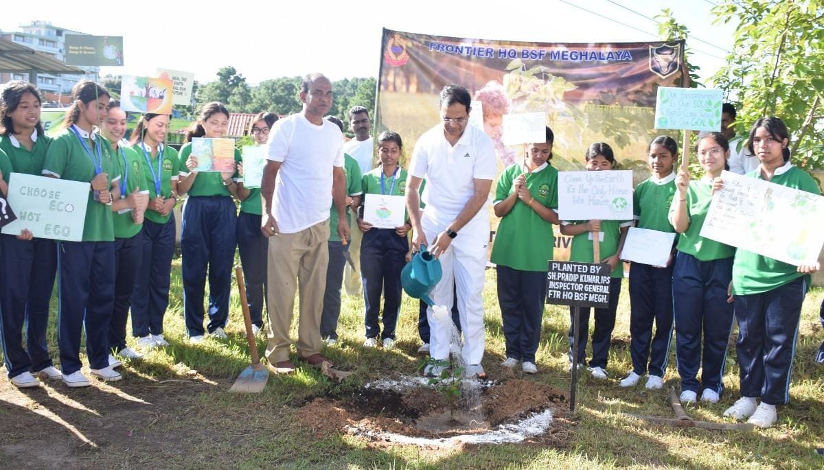 BSF Meghalaya holds plantation drive at Umpling campus in Shillong
