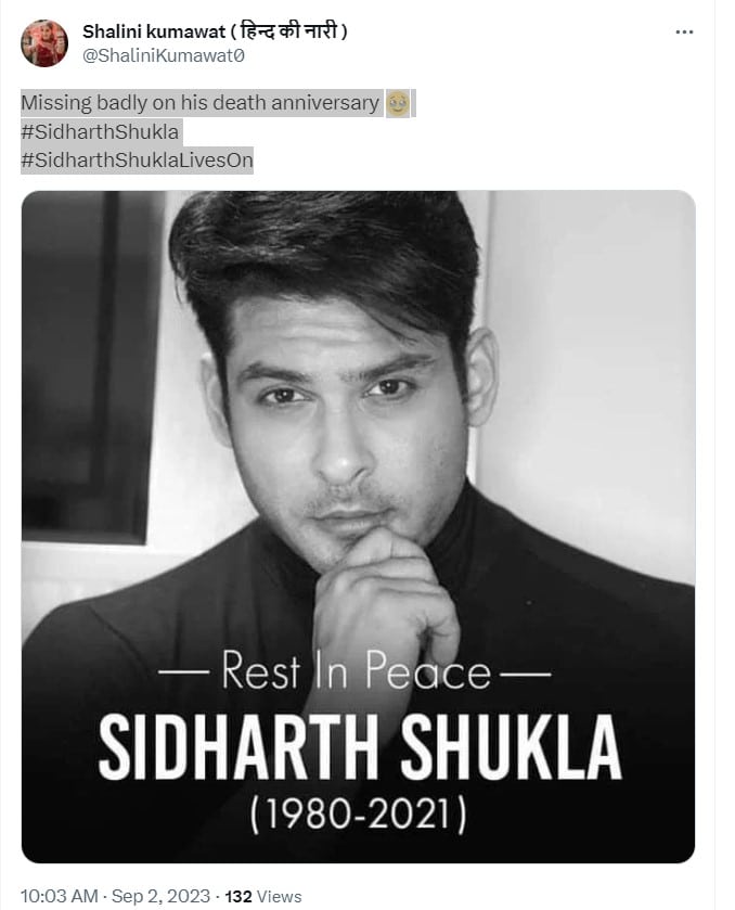 sidharth shukla death anniversary fans pay emotional tribute to bigg boss 13 winner 1 – The News Mill
